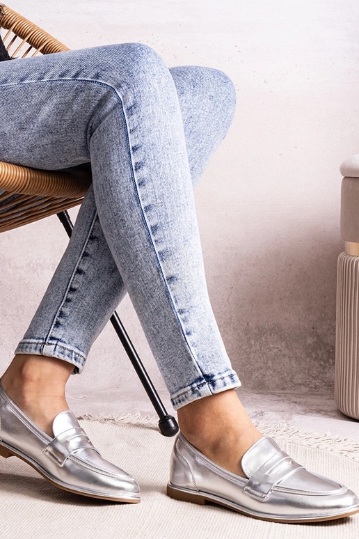 Mocassini argentati metallici Palinka