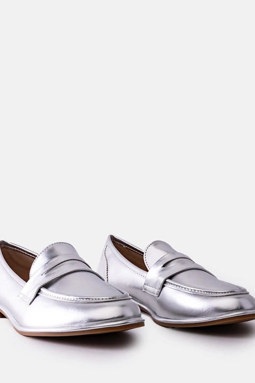 Mocassini argentati metallici Palinka