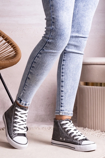 Sneakers alte nere in rete lucida di Ranifali 2