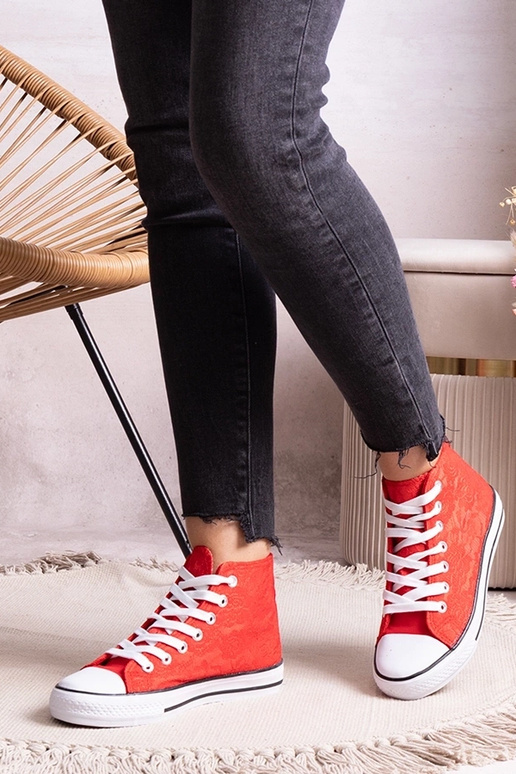 Sneakers alte rosse con lacci Bonifakima