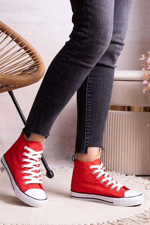 Sneakers alte rosse con lacci Bonifakima