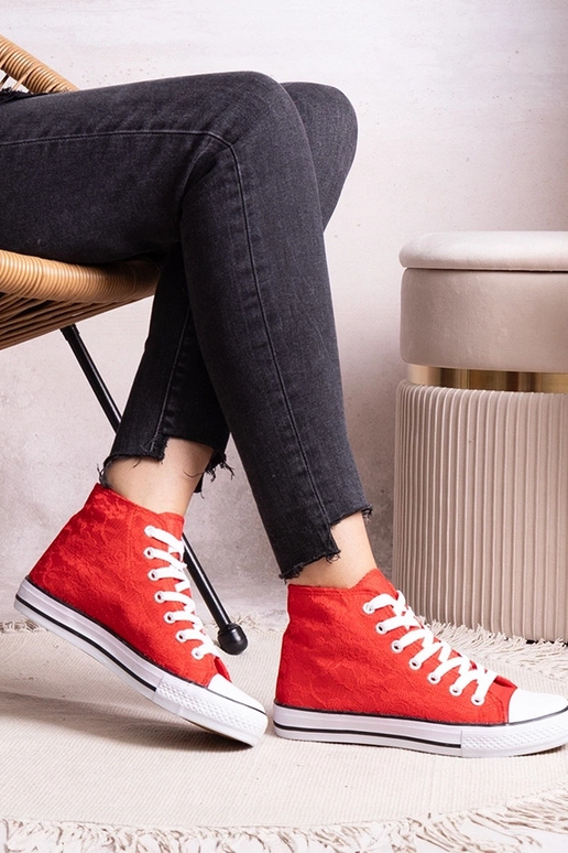 Sneakers alte rosse con lacci Bonifakima