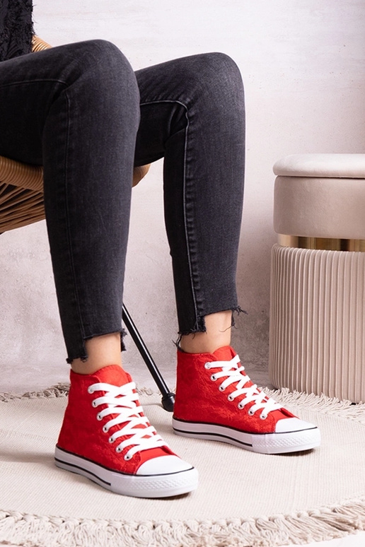 Sneakers alte rosse con lacci Bonifakima