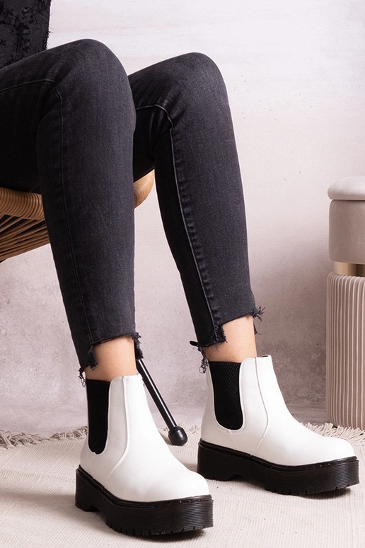 Stivaletti bianchi con platform Lessaya