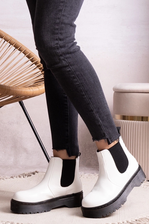 Stivaletti bianchi con platform Lessaya