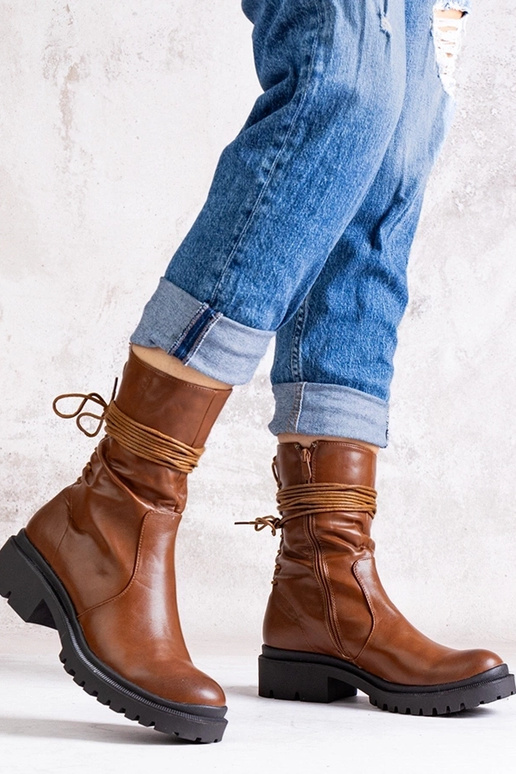 Stivali marroni in ecopelle Sahera