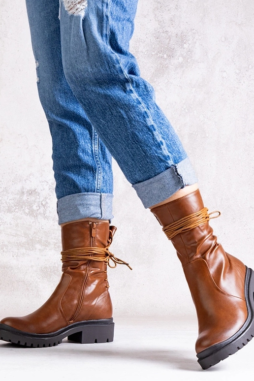 Stivali marroni in ecopelle Sahera