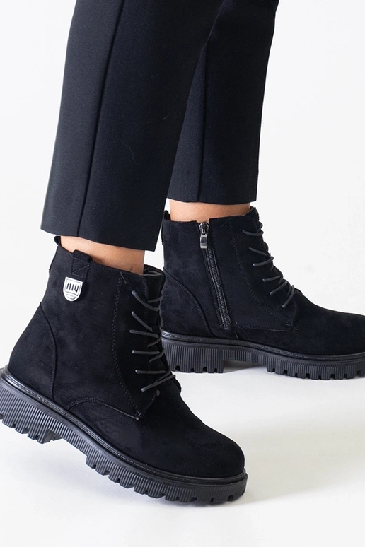 Stivali da lavoro neri in camoscio...