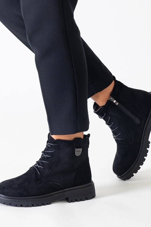 Stivali da lavoro neri in camoscio...