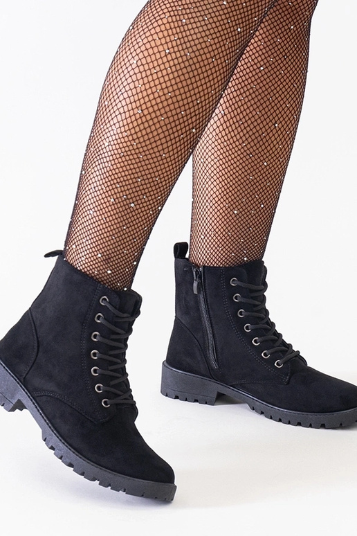 Stivali da lavoro neri in camoscio...