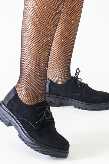 Scarpe casual nere allacciate in camoscio sintetico Kalila
