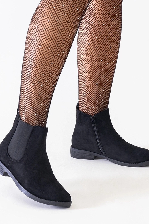 Stivaletti neri classici con inserto...