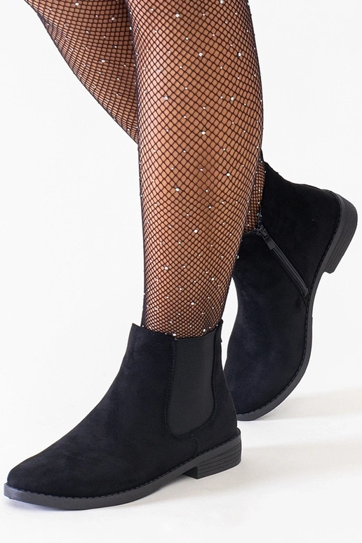 Stivaletti neri classici con inserto...