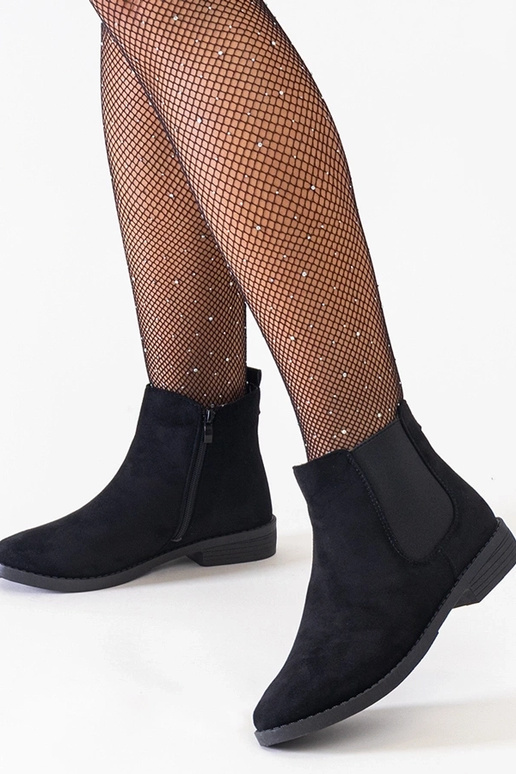 Stivaletti neri classici con inserto...