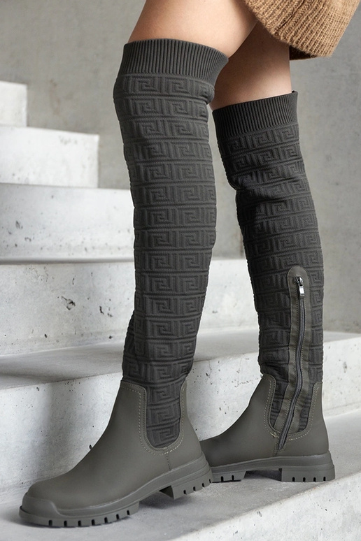 Stivali in tessuto opaco Green Scarlett