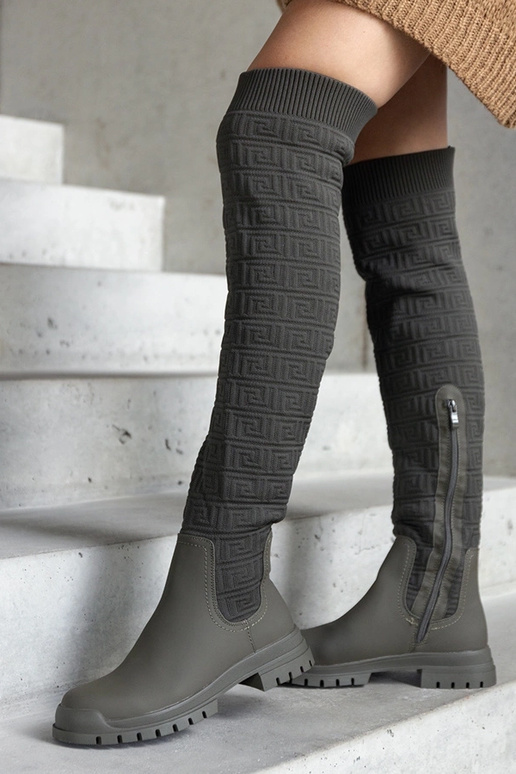 Stivali in tessuto opaco Green Scarlett