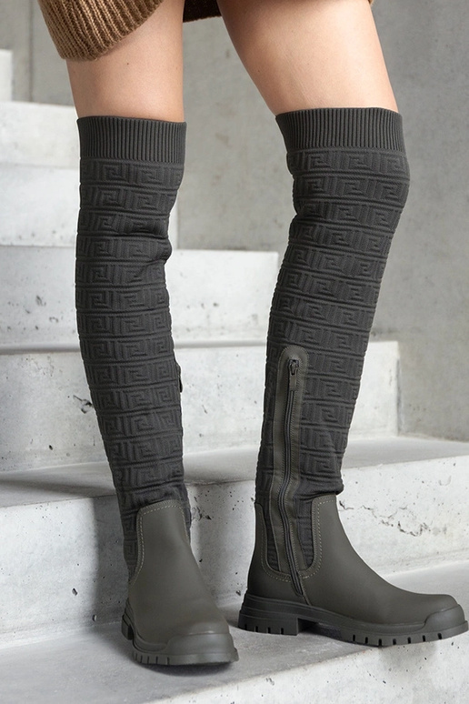 Stivali in tessuto opaco Green Scarlett