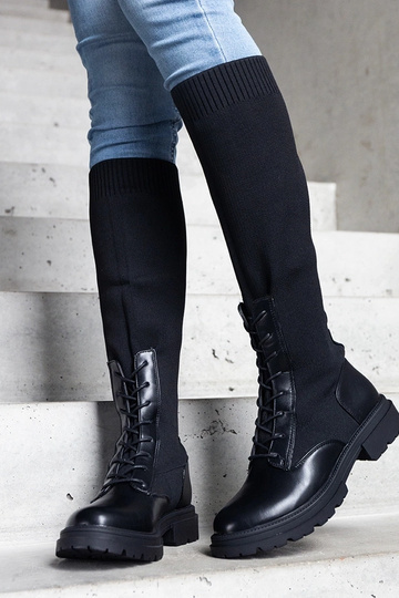 Stivali slip-on neri con...