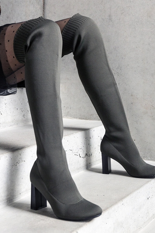 Stivali slip-on verdi con gambale...