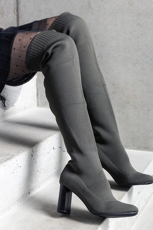 Stivali slip-on verdi con gambale...