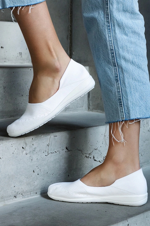 Ballerine in tessuto bianco di...