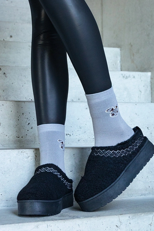 Scarponi neri con piattaforma e...