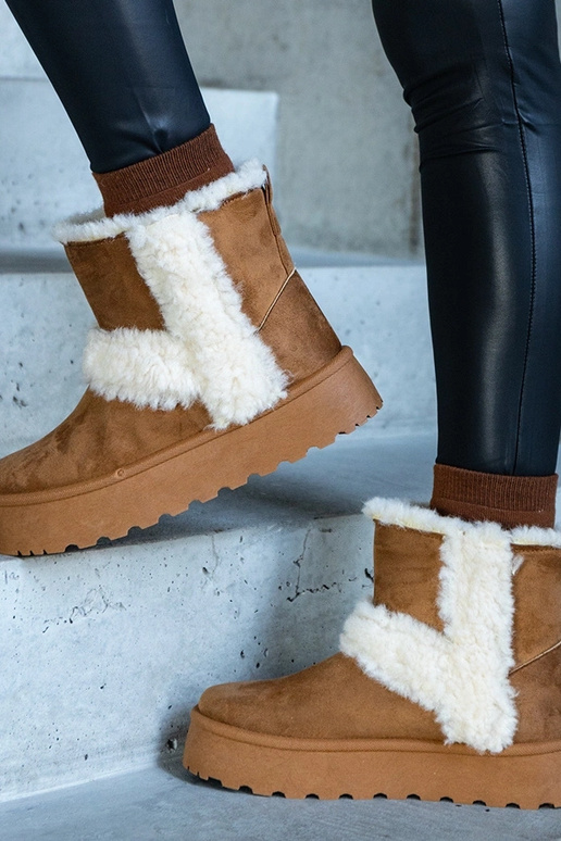 Stivali da neve in eco-suede marrone...