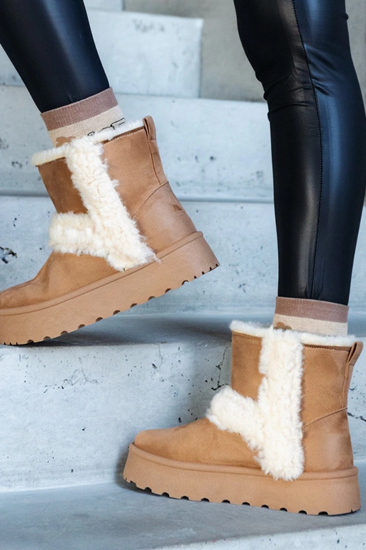 Stivali da neve in eco-suede beige...