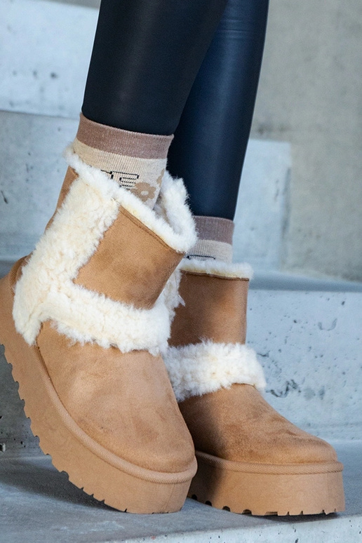 Stivali da neve in eco-suede beige...