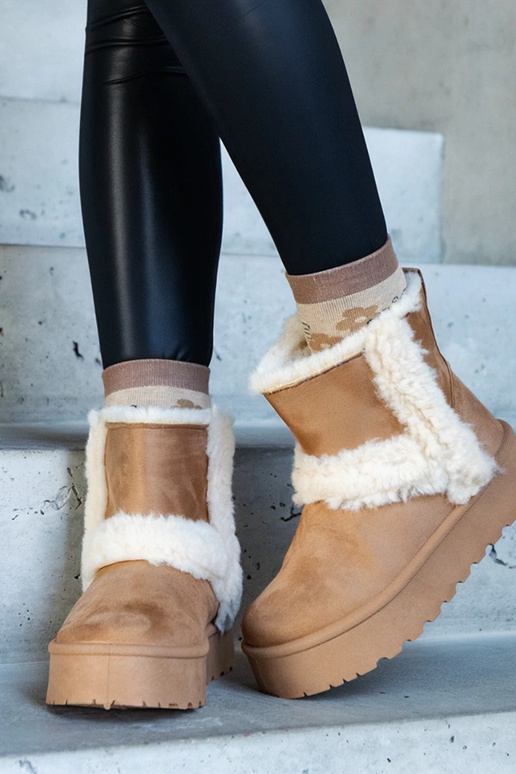 Stivali da neve in eco-suede beige...