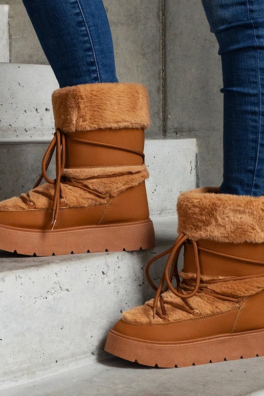 Stivali da neve marroni con lacci...