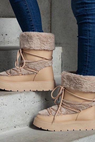 Stivali da neve beige con...