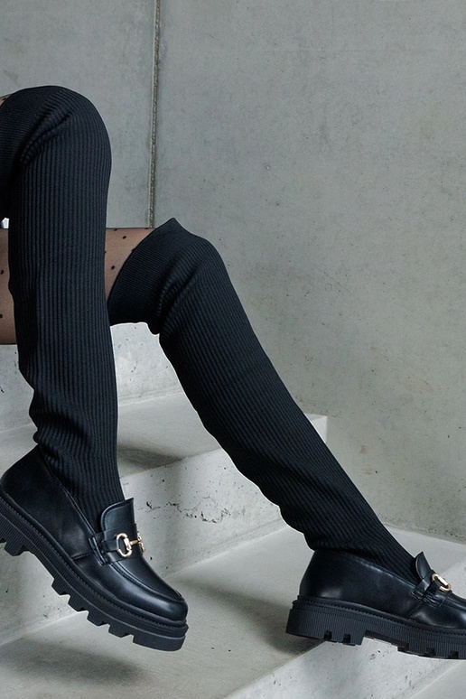 Stivali neri con gambale elastico e...