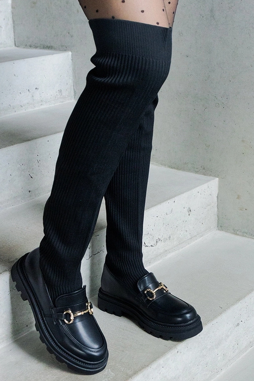 Stivali neri con gambale elastico e...