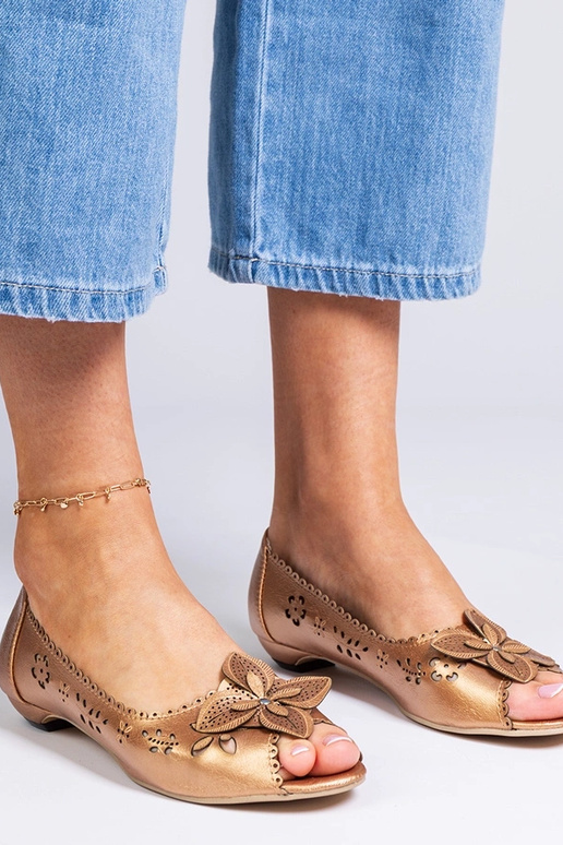 Ballerine oro dorato con punta aperta... Ballerine oro dorato con punta aperta...