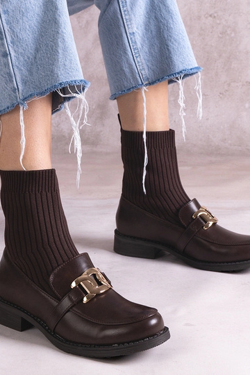 Botine marroni con gambale...