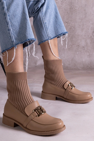 Stivaletti beige scuro con...