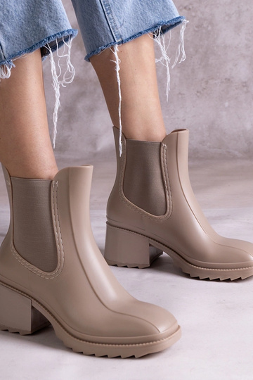Stivali di gomma beige con...
