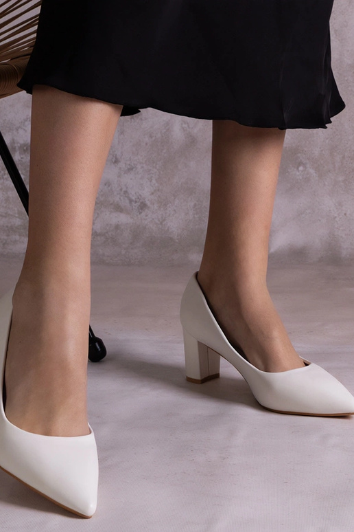 Décolleté Tunia bianche con tacco a...