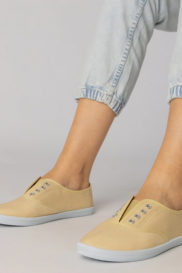 Ballet flats grigie in tessuto, „Vilma"