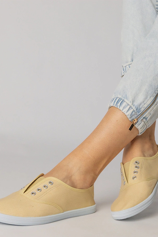 Ballet flats grigie in tessuto, „Vilma"