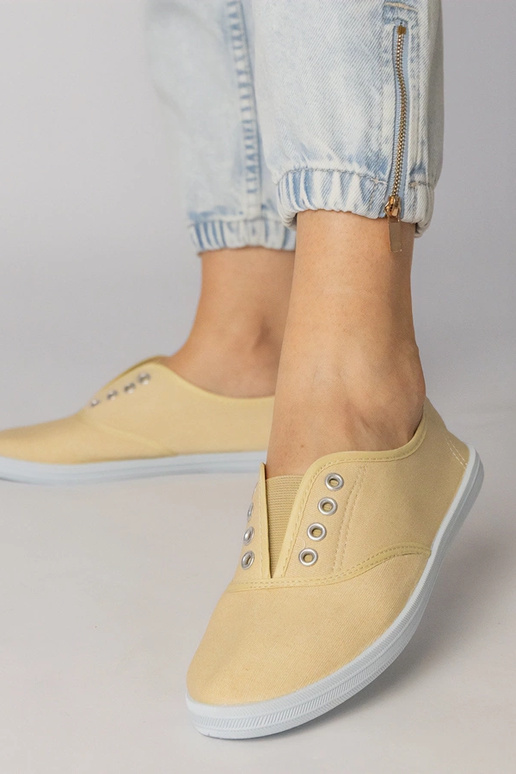 Ballet flats grigie in tessuto, „Vilma"