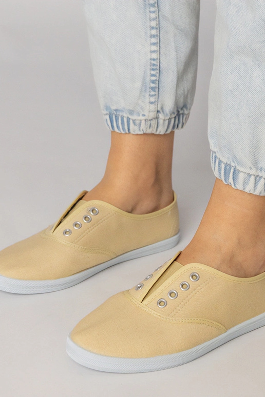 Ballet flats grigie in tessuto, „Vilma"