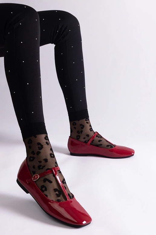 Ballerine in vernice rossa con... Ballerine in vernice rossa con...