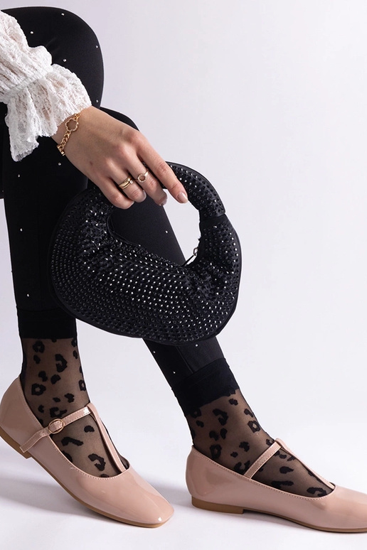 Ballerine in vernice beige con...