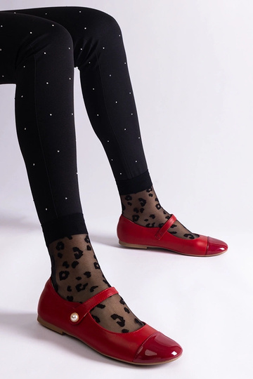 Ballerine in vernice rossa con chiusura a velcro Jaures