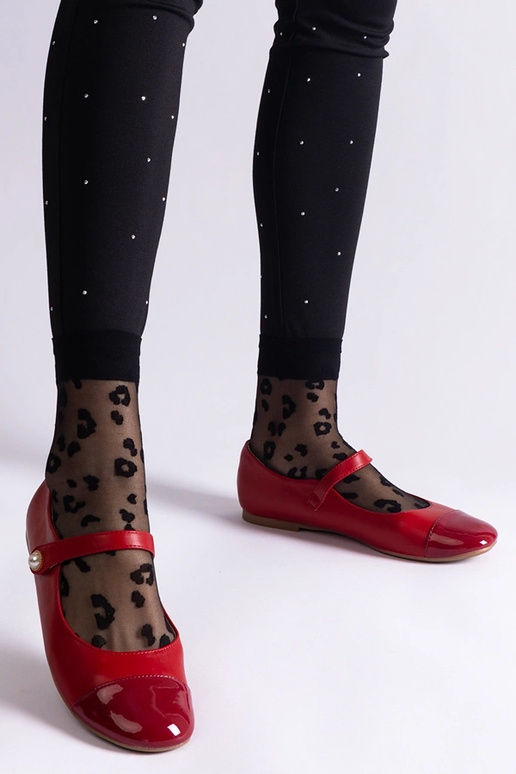 Ballerine in vernice rossa con... Ballerine in vernice rossa con...