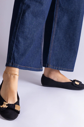 Ballerine nere decorate con fiocco e spilla Esdras 2