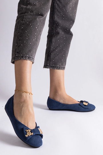 Ballerine blu navy decorate con fiocco e spilla Esdras 2