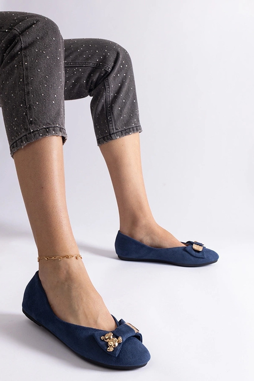 Ballerine blu navy decorate con...